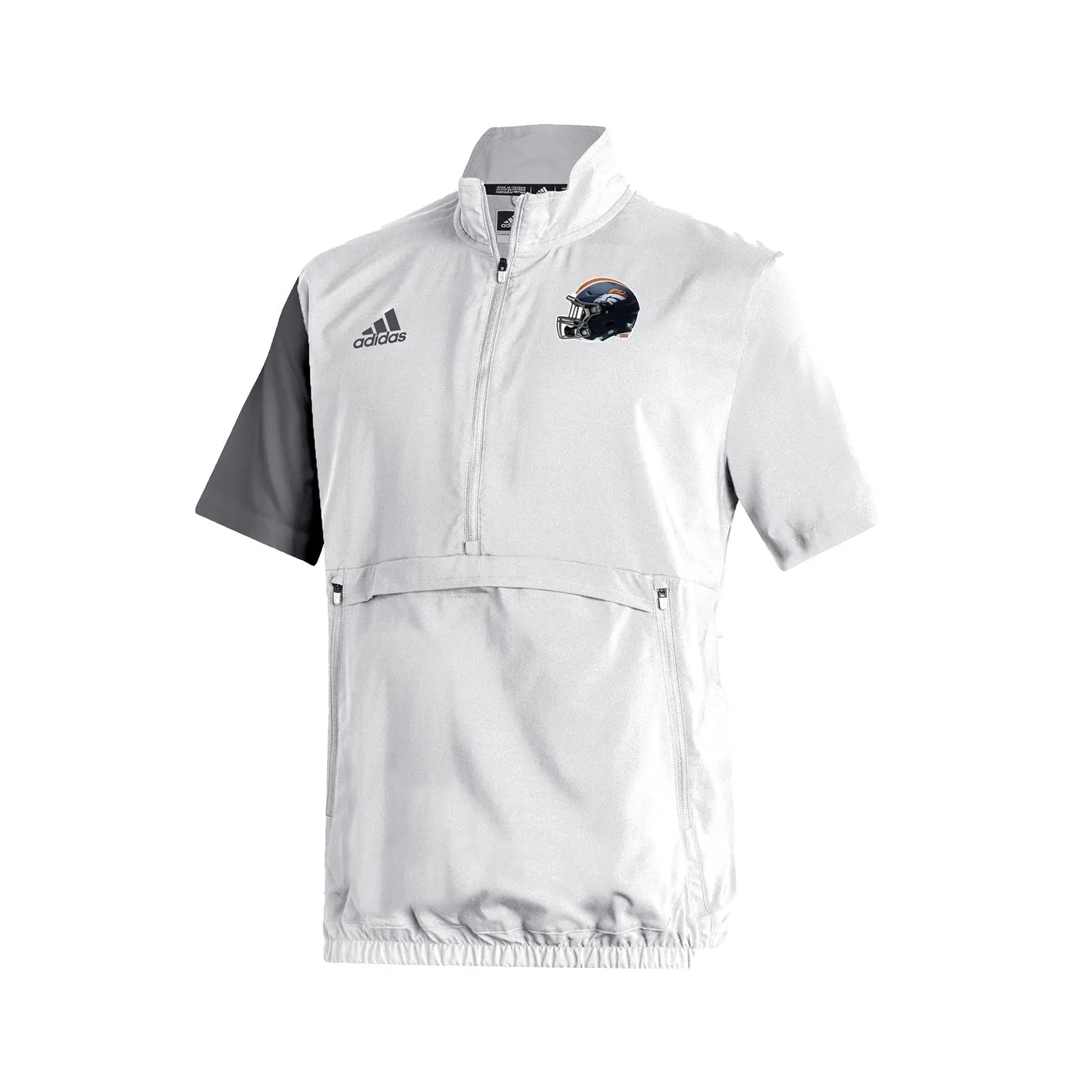 Stadium 1/4 Zip Woven Short Sleeve - white - grey