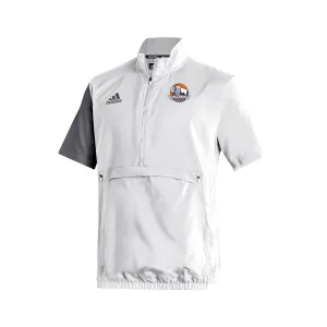Stadium 1/4 Zip Woven Short Sleeve - white - grey