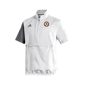 Stadium 1/4 Zip Woven Short Sleeve - White - Grey