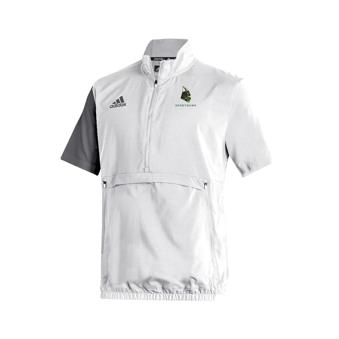 Stadium 1/4 Zip Woven Short Sleeve - white - grey