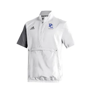 Stadium 1/4 Zip Woven Short Sleeve - White - Grey