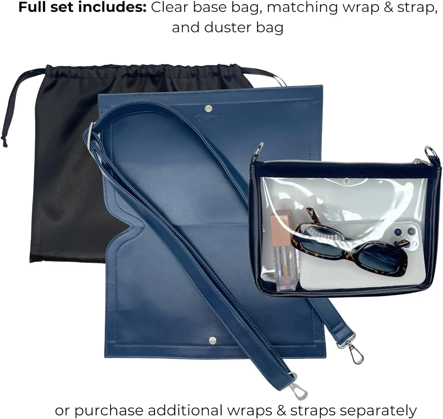Stadium Bag Full Set - Clear Bag with Removable Outer Wrap, Stadium Approved Clear Bag for Concerts, Sports, Events