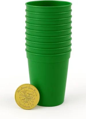 Stadium Cups, Pack of 25, Blank 16 oz Plastic Cups (Green)