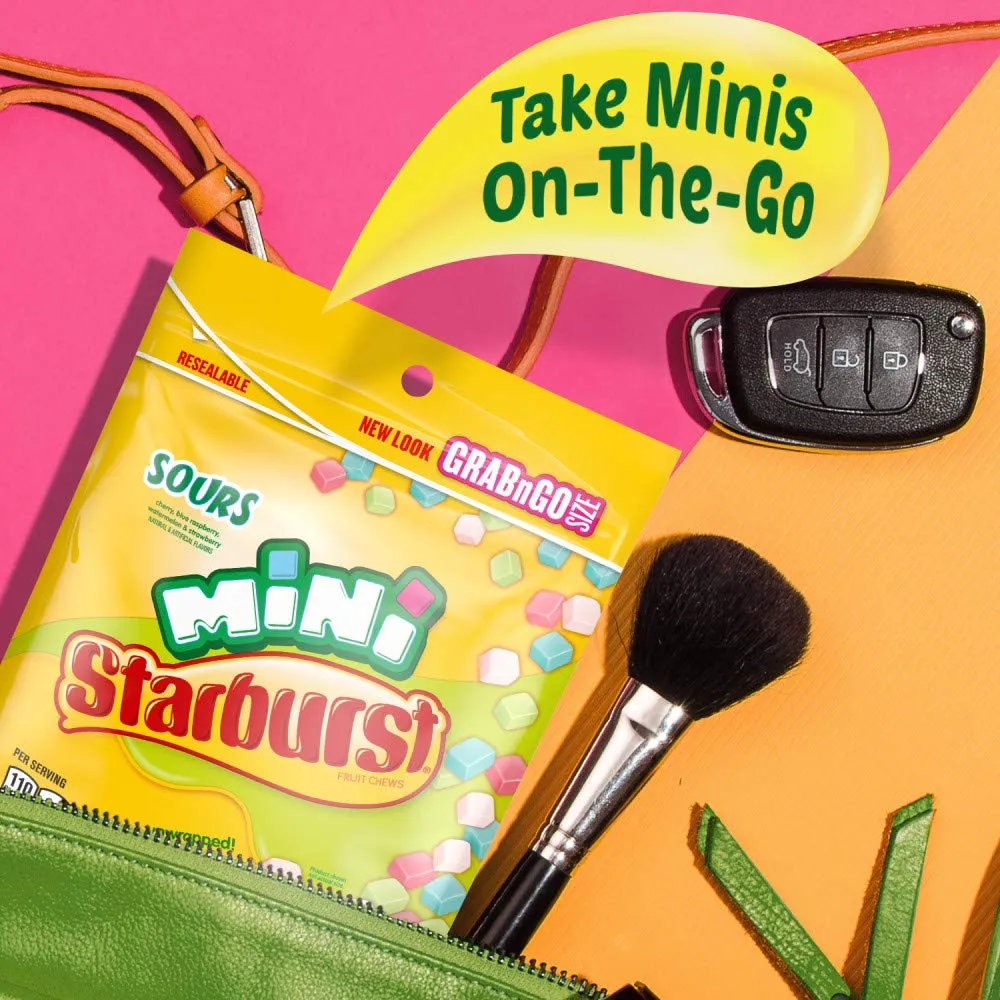 STARBURST Fruit Chews Candy - Minis Sours, 8oz (Pack of 8) - Delicious STARBURST, Mini Candy, Bulk Box