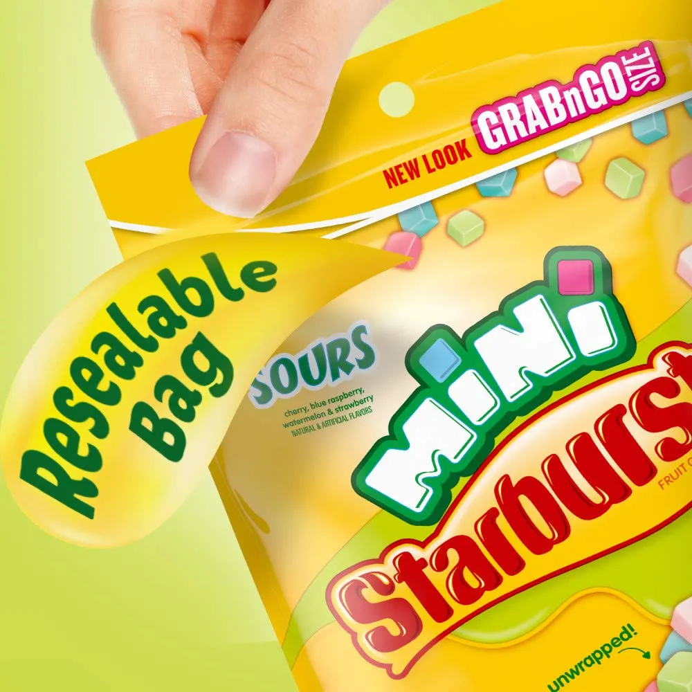 STARBURST Fruit Chews Candy - Minis Sours, 8oz (Pack of 8) - Delicious STARBURST, Mini Candy, Bulk Box