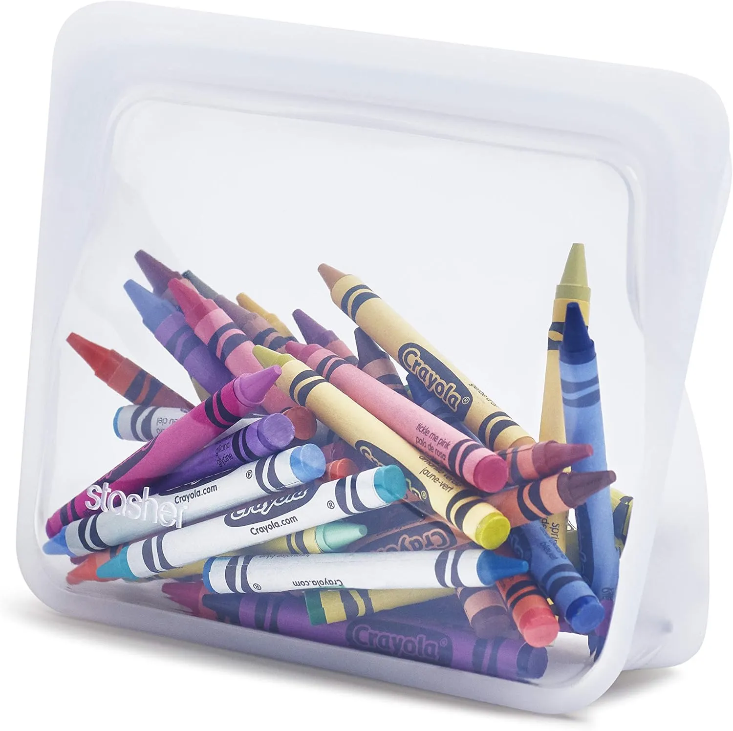 Stasher Silicone Reusable Storage Bag, 1/2 Gallon (Clear) & Silicone Reusable Storage Bag, Stand-Up Mini (Clear)
