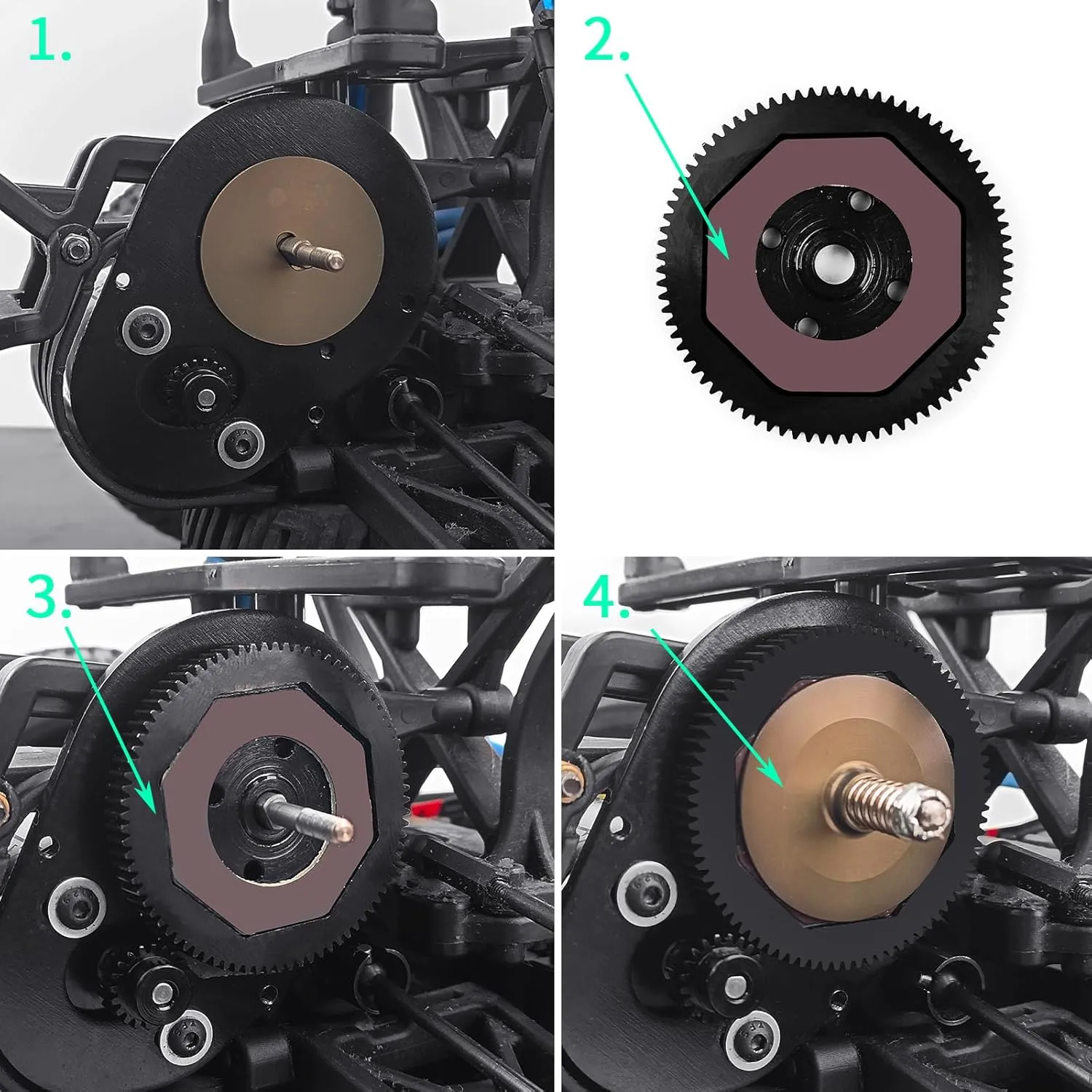 Steel 66T 72T 81T 84T Spur Gear 48P RC Main Gears for 1/10 Associated T4 B4 T5 B5 Eleament Endero RTR (84T 48P)