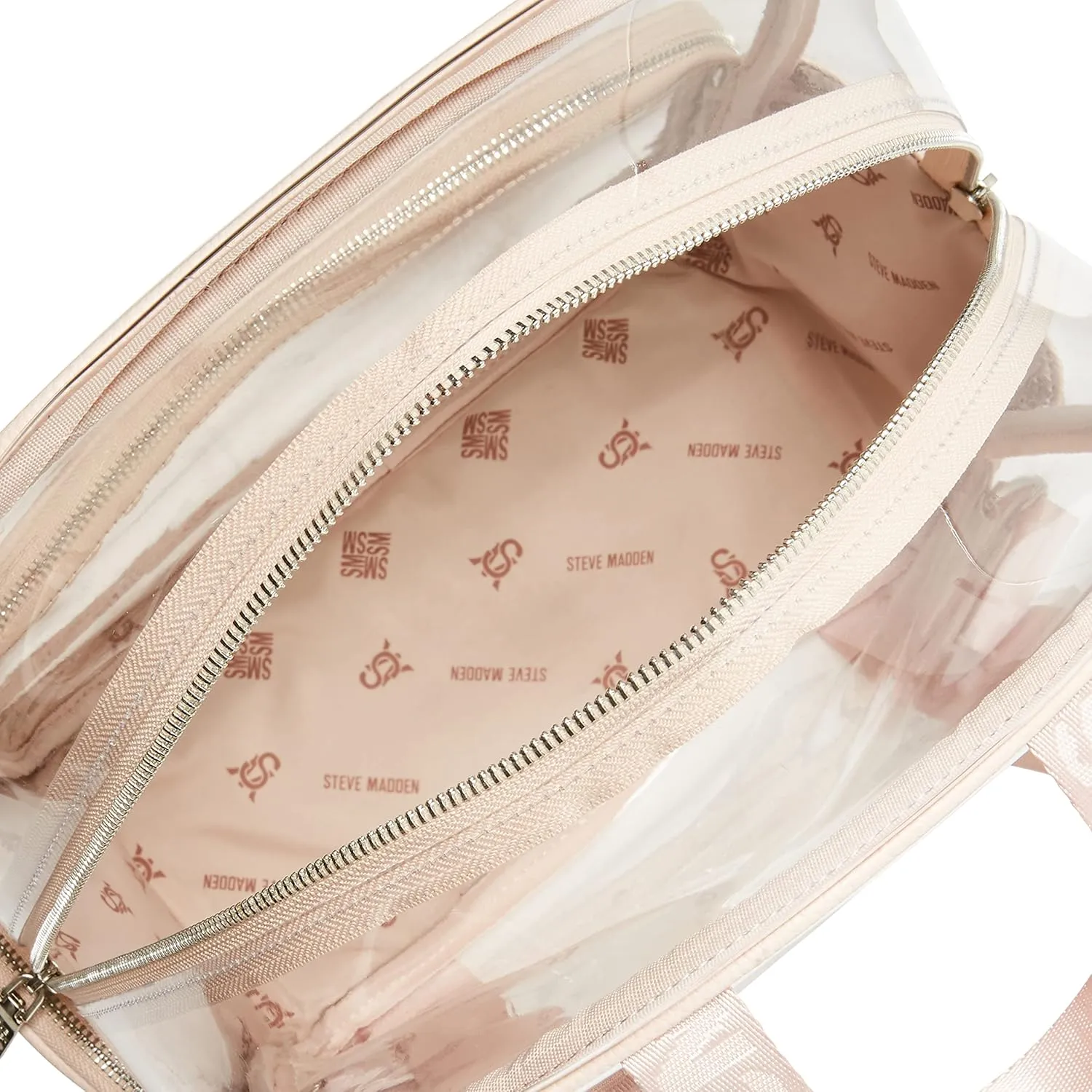 Steve Madden Clear Backpack with Tech Pouch, Nude