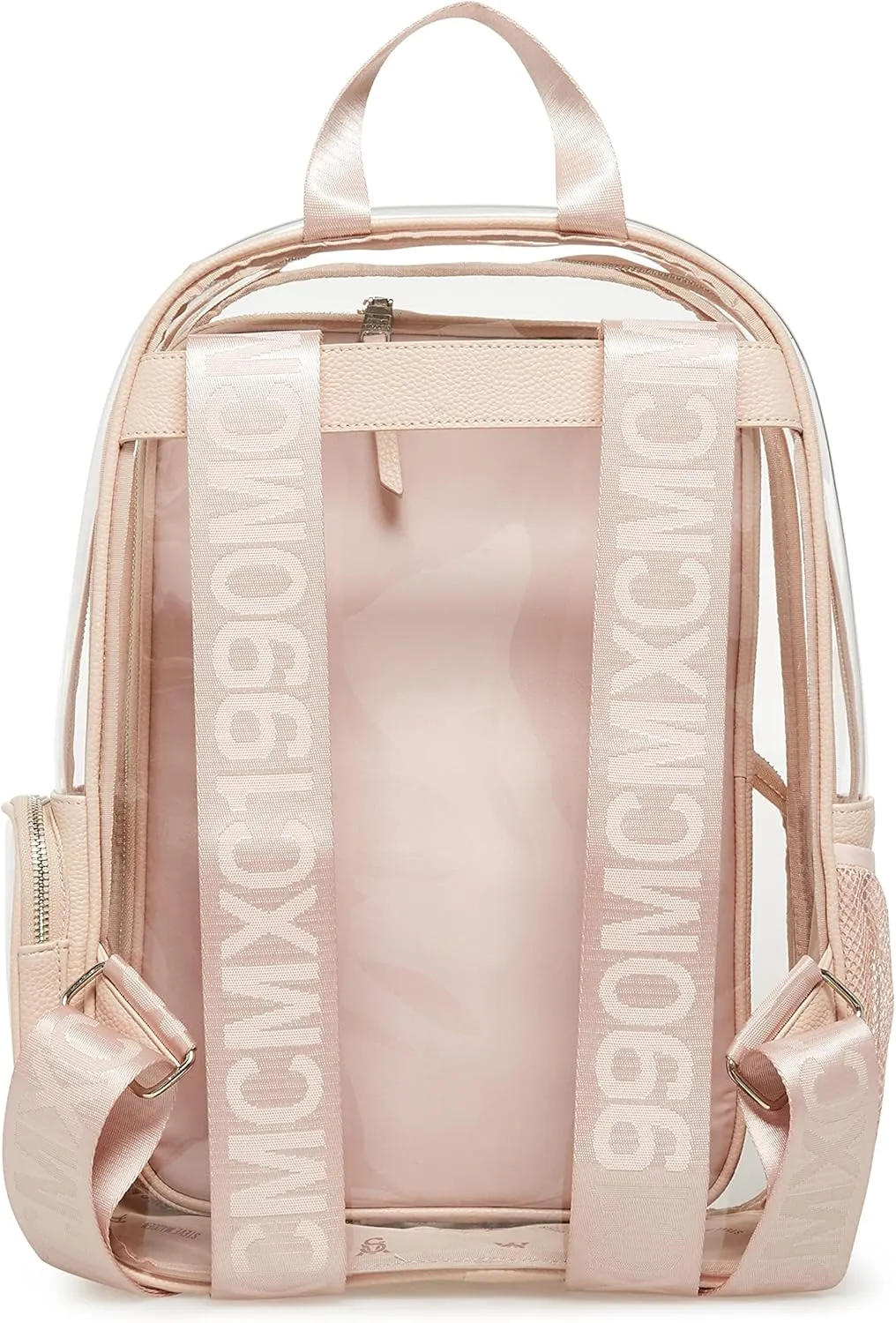 Steve Madden Clear Backpack with Tech Pouch, Nude