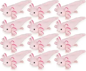 Stuffed Animal Mini Axolotl Plush Toys for Goody Bags, 12 Pack Stocking Stuffer for Kids, Axolotl Plush Figures for Party Favor, Classroom Treasure Box Prizes, Soft and Small Gifts for Boys and Girls