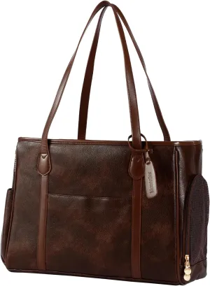 Stylish Dog Purse Carrier, Leather Pet Carrier Bag for Small Dogs Cats Puppy, Airline Approved Soft-Sided Carrier Coffee