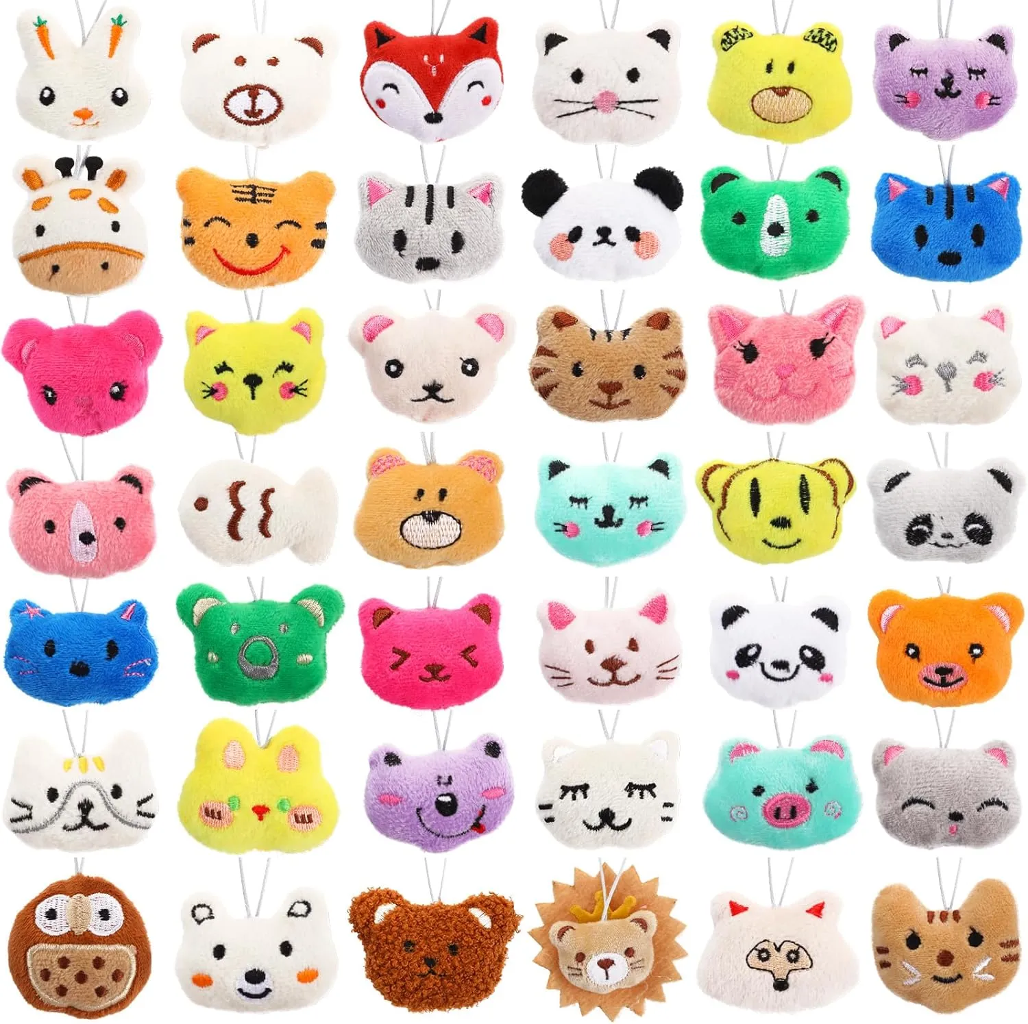 Sumind 42 Pcs Mini Stuffed Animals Toys Set Small Plush Keychain Decorations for Teacher Student Award, Carnival Prizes, Goodie Bags Filler, Christmas Valentine Easter Party Favors(Lovely Style)