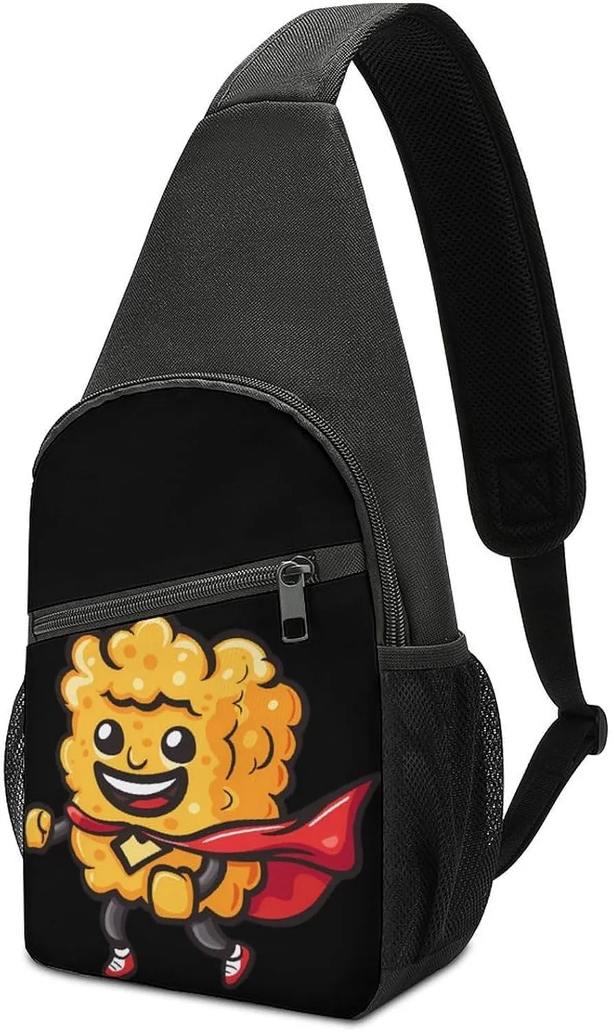 Super Hero Chicken Nuggets Crossbody Bags for Women Men Sling Bag Bakpack Shoulder Bag Travel Hiking Daypack