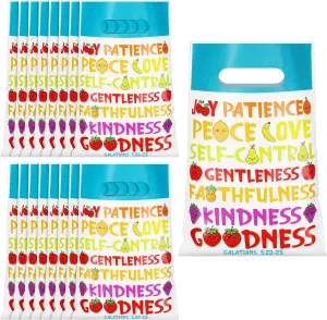 Supervitae 90 Pcs Fruit of The Spirit Goody Bags Bulk Christian Religious Gift Bags Novelty Supplies for Church VBS Sunday School