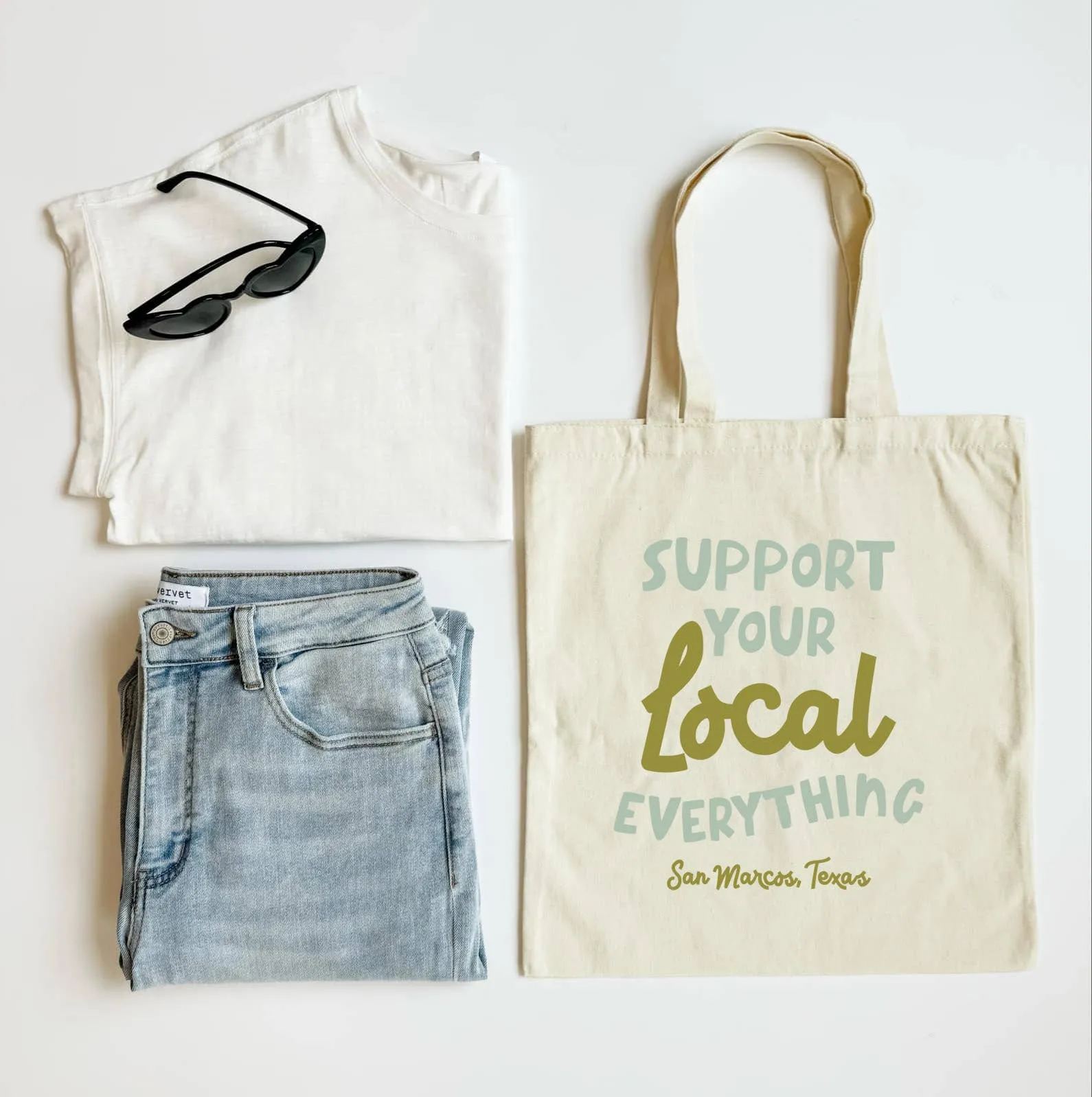 Support Your Local Tote, Personalized Tote, Custom Tote: Cotton