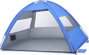 SUPVOX Large Folding Beach Tent Portable Family Camping for People -uv Design Lightweight Easy Setup for Hiking Vacation Navy