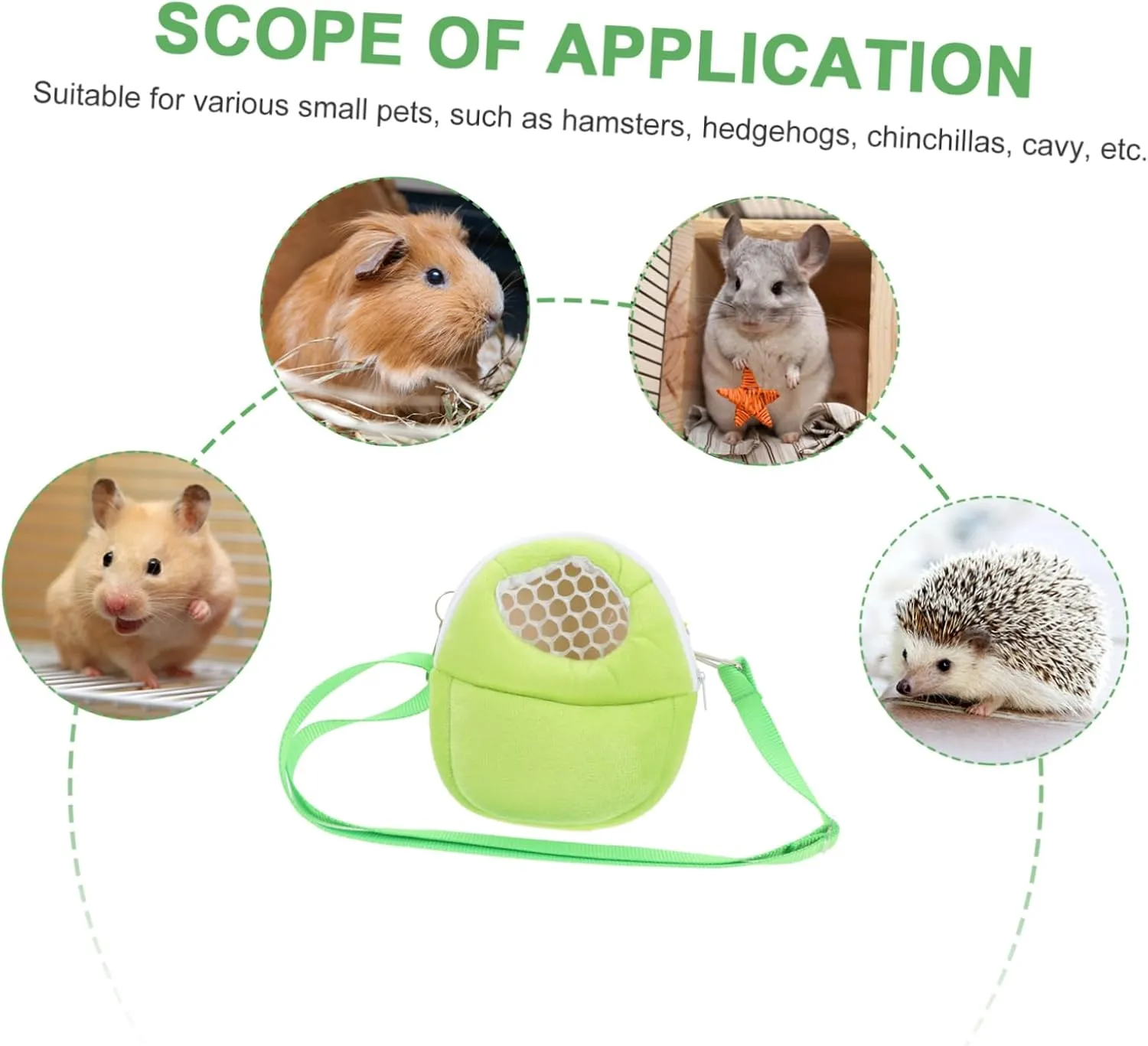 SUPVOX Outdoor Hamster Travel Bag Ventilated Mesh Shoulder-Carried Portable Carrier for Small Animals for Hamsters Guinea Pigs
