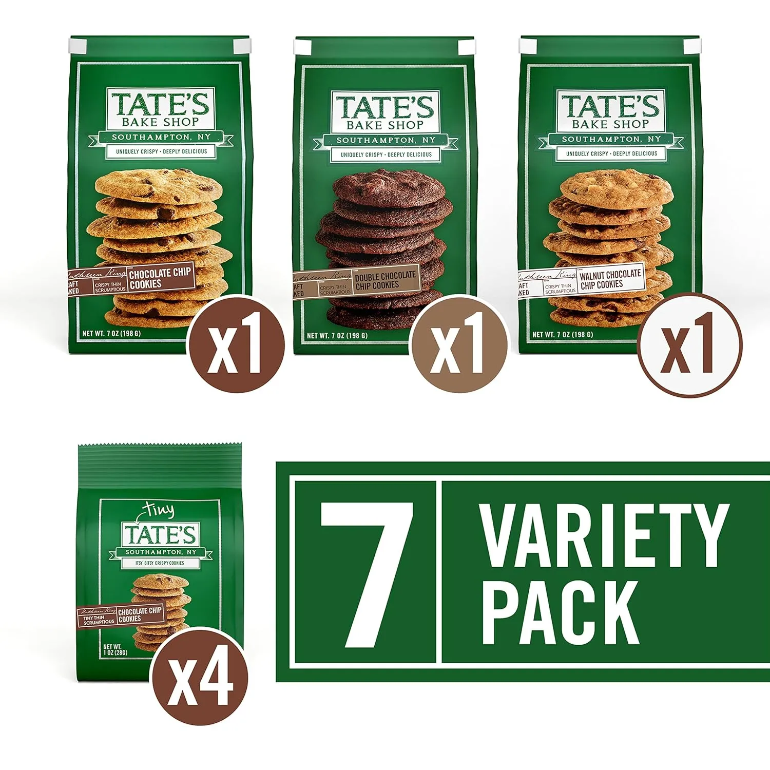 Tate's Bake Shop Chocolate Chip Cookies Variety Pack, 7 Bags