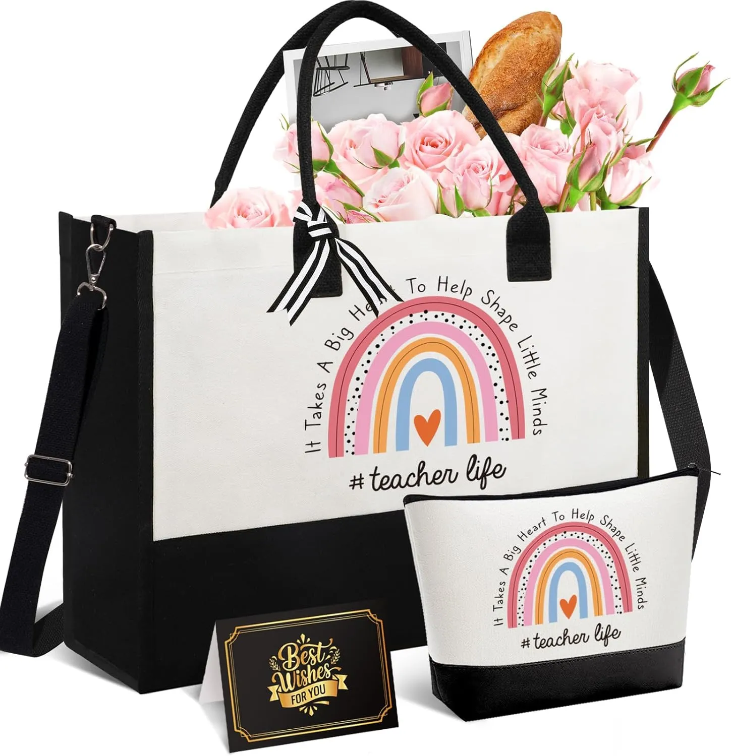 Teacher Appreciation Gifts for Women, Best Unique Ideas from Students, Funny Retirement Graduation Thank You Gifts for Teacher w/Tote Bag, Back to School, Birthday, Christmas