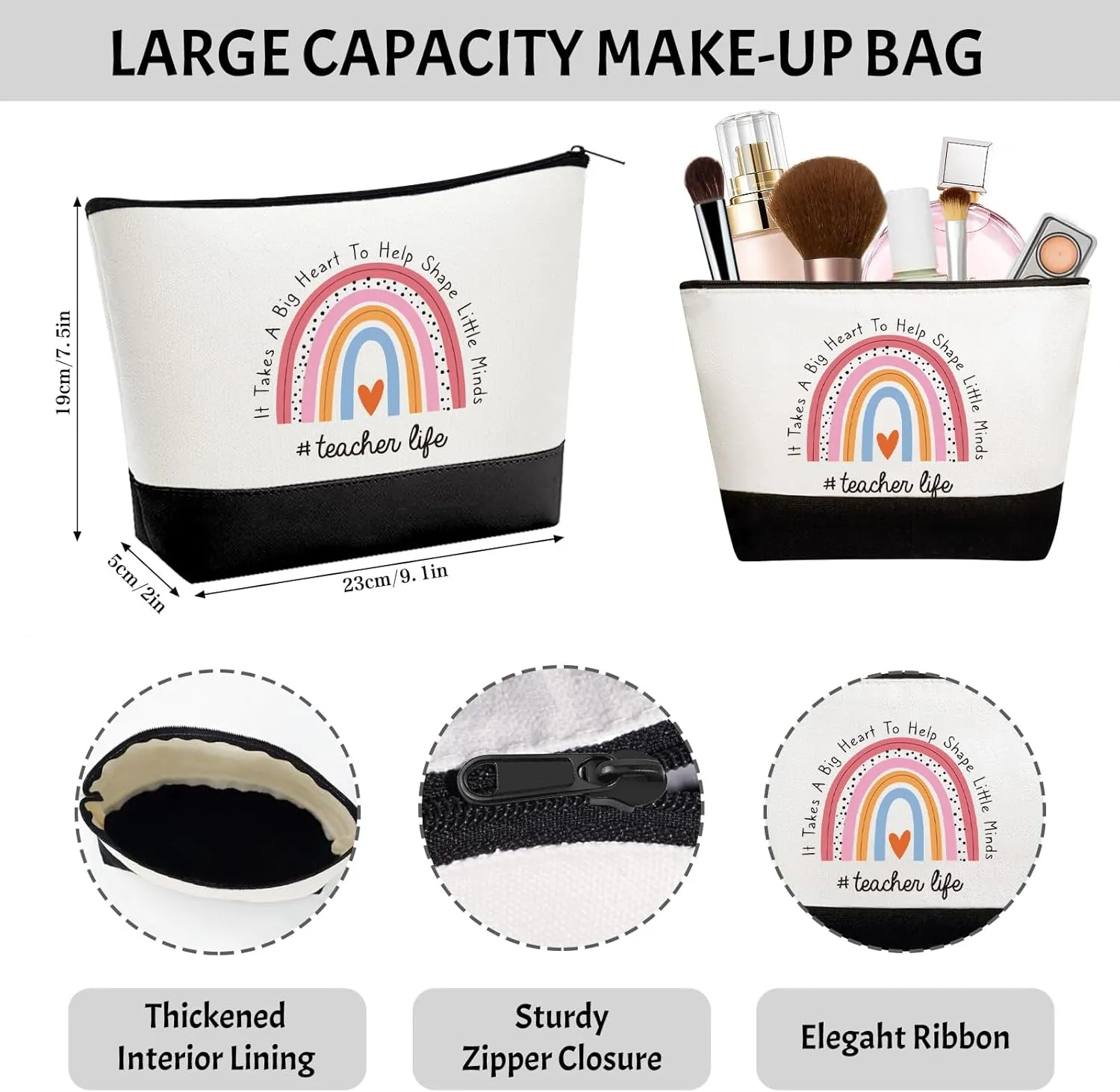 Teacher Appreciation Gifts for Women, Best Unique Ideas from Students, Funny Retirement Graduation Thank You Gifts for Teacher w/Tote Bag, Back to School, Birthday, Christmas