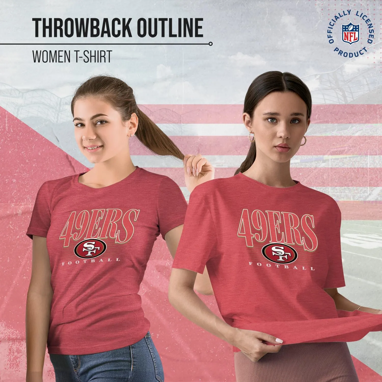 Team Fan Apparel NFL Womens Overtime Blueprint Tag-Less T-Shirt,