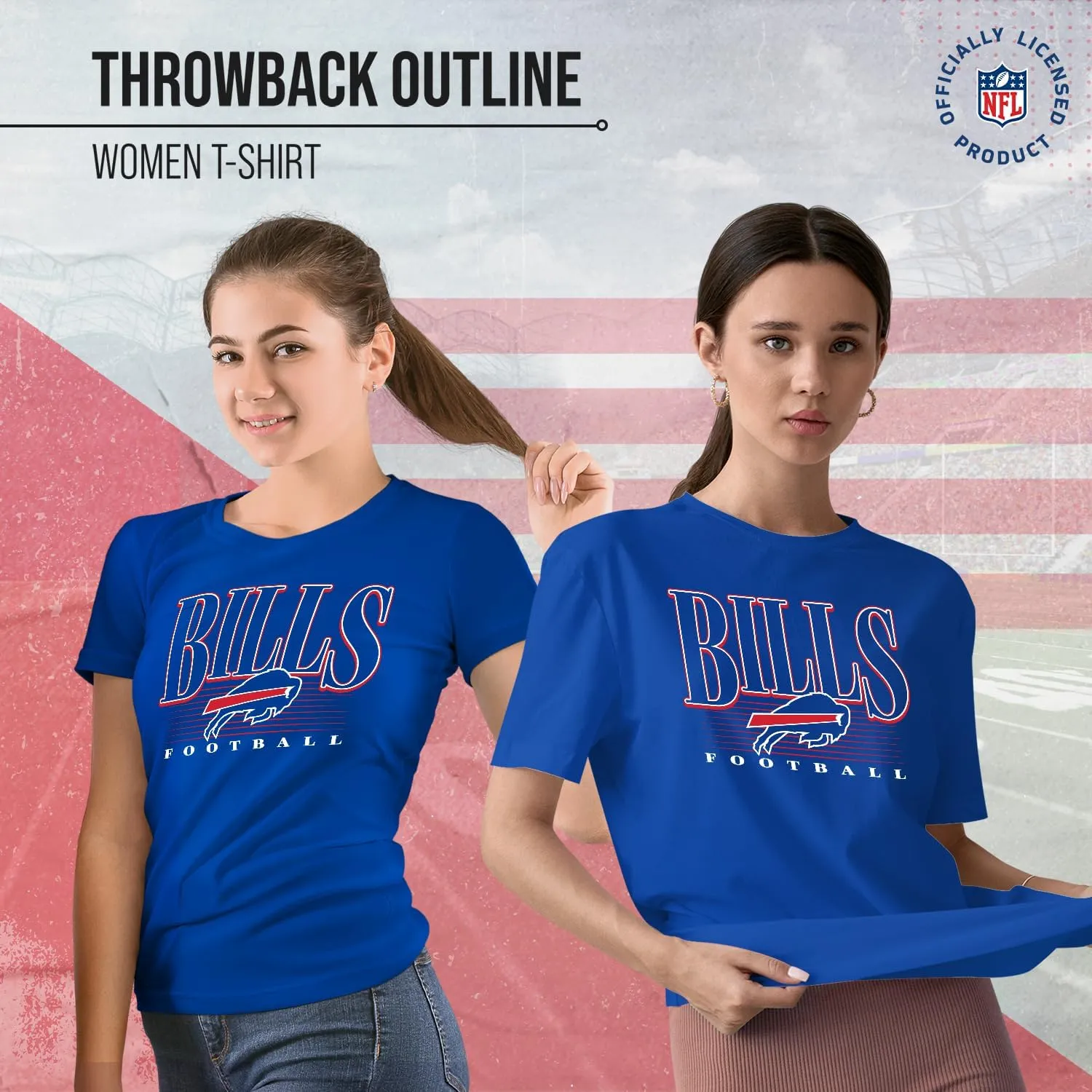 Team Fan Apparel NFL Womens Overtime Blueprint Tag-Less T-Shirt,