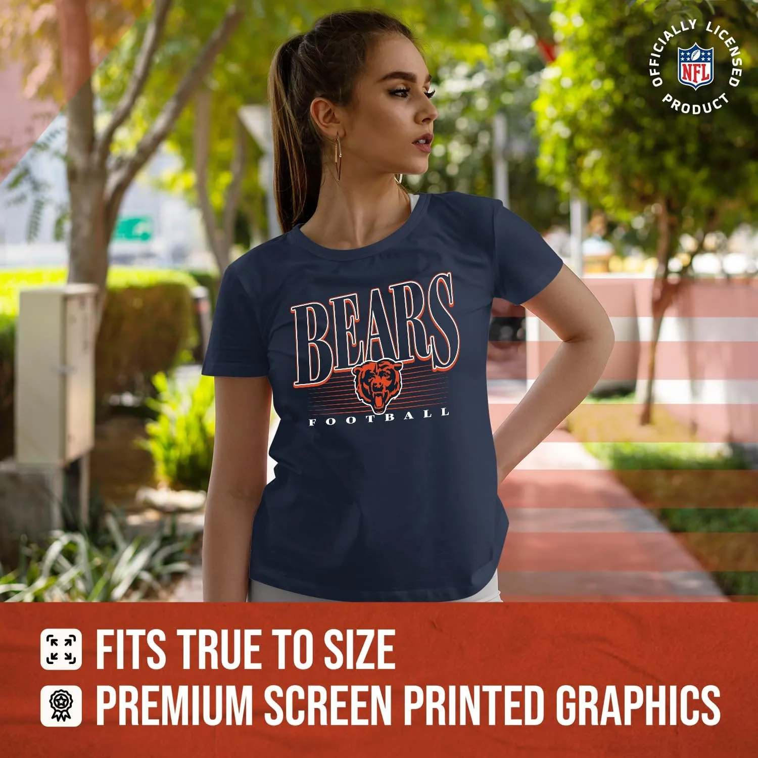 Team Fan Apparel NFL Womens Overtime Blueprint Tag-Less T-Shirt,