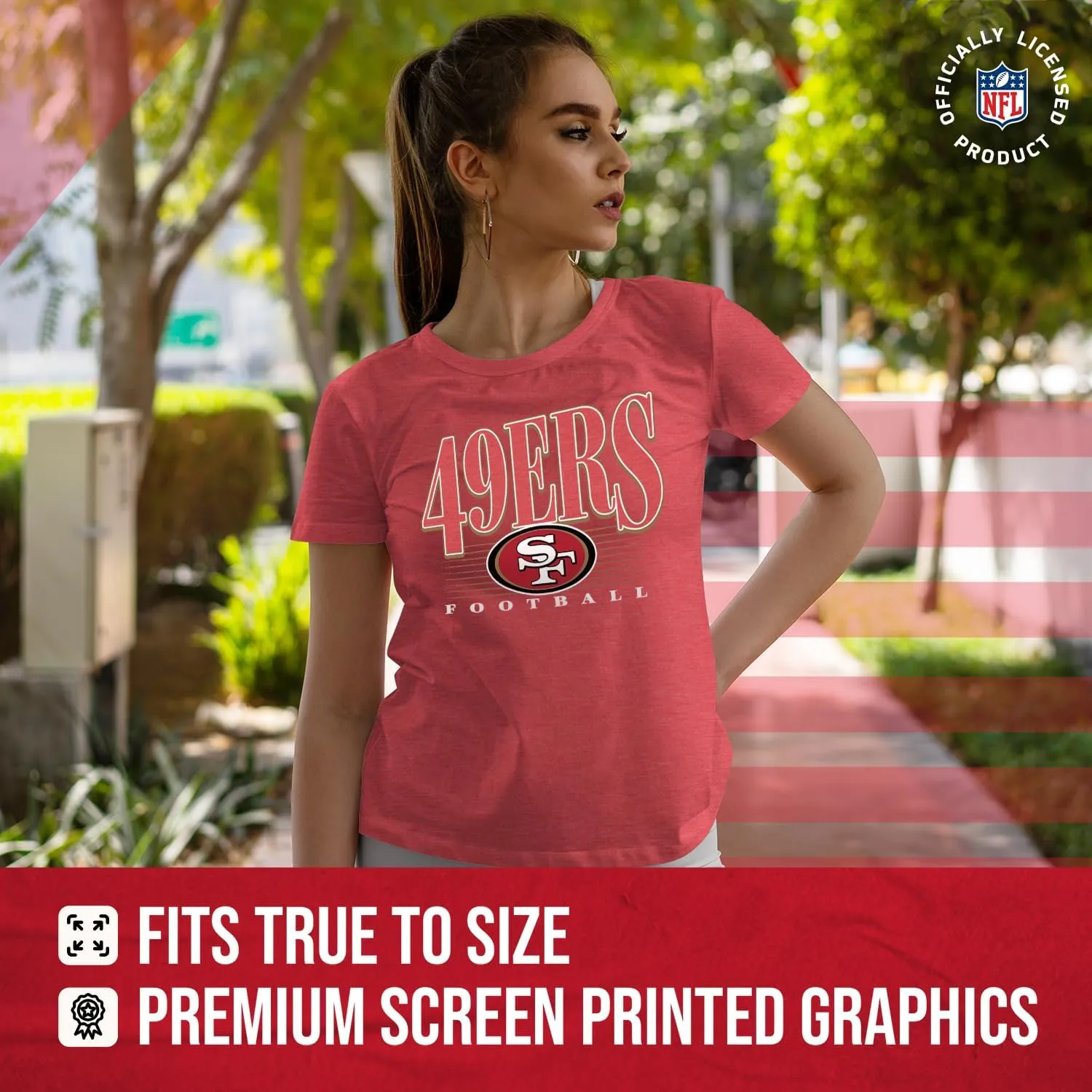 Team Fan Apparel NFL Womens Overtime Blueprint Tag-Less T-Shirt,