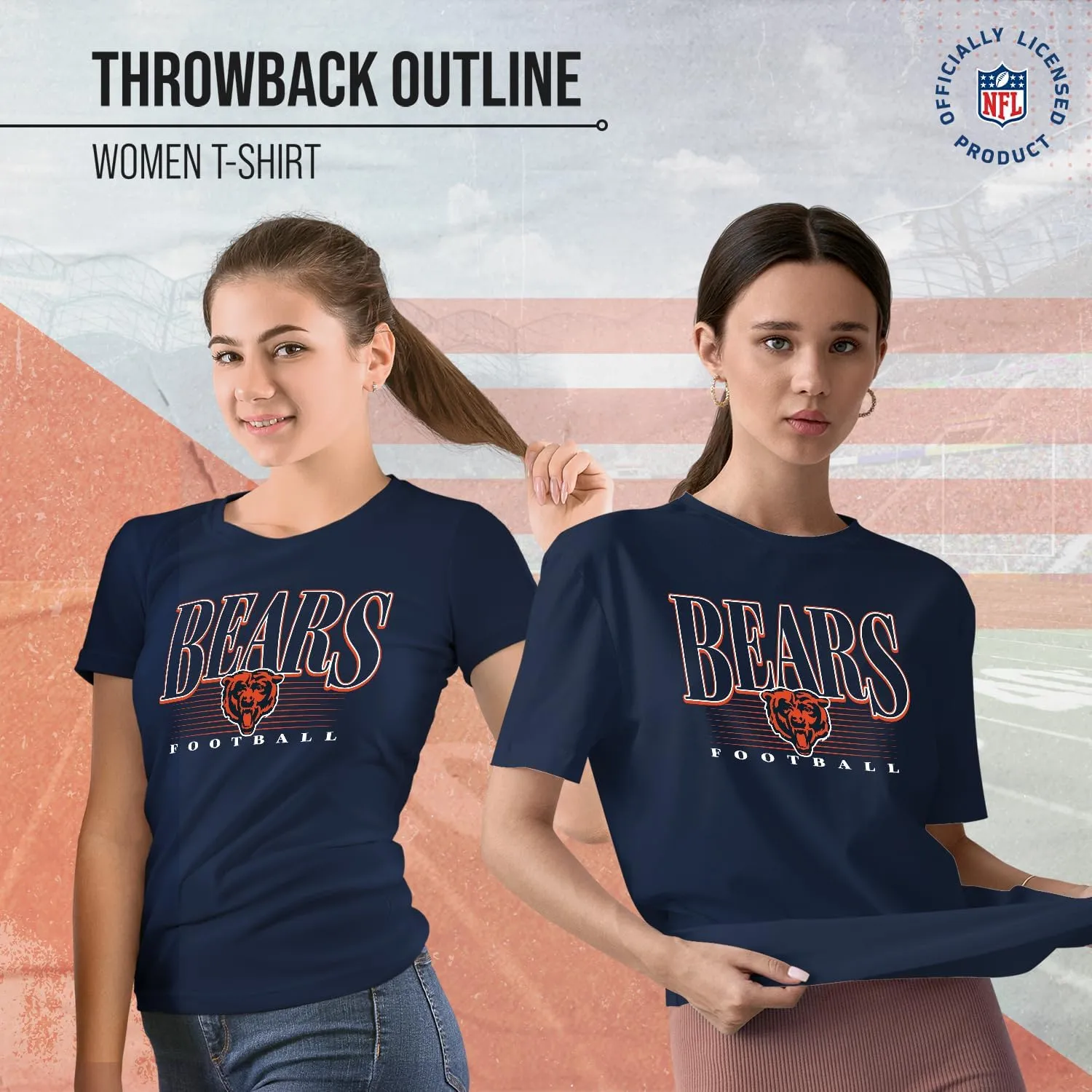 Team Fan Apparel NFL Womens Overtime Blueprint Tag-Less T-Shirt,