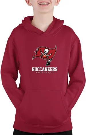 Team Fan Apparel Youth NFL Ultimate Fan Logo Fleece Hooded Sweatshirt -Tagless Football Pullover for Kids - Officially