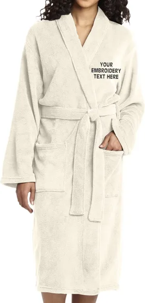 TEEAMORE Personalized Embroidered Robes Custom Monogrammed Plush Microfleece Bathrobes