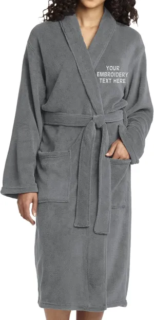 TEEAMORE Personalized Embroidered Robes Custom Monogrammed Plush Microfleece Bathrobes