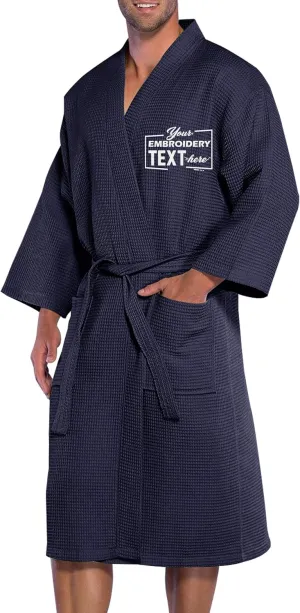 TEEAMORE Personalized Embroidered Waffle Kimono Robes Anniversary Wedding Honeymoon Spa Bathrobe