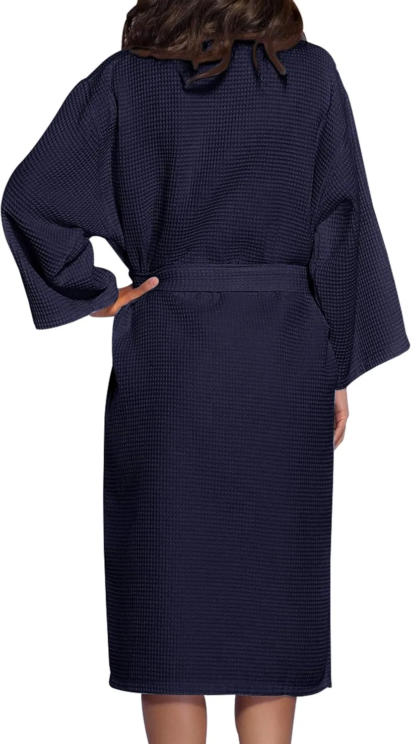 TEEAMORE Personalized Embroidered Waffle Kimono Robes Anniversary Wedding Honeymoon Spa Bathrobe