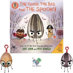 The Bad Seed Presents The Good, The Bad, and The Spooky by Jory John Halloween Sticker Book with The Good Egg/Bad Seed Plush Backpack Pull (an Educational Gift Set of Creative Thinking)