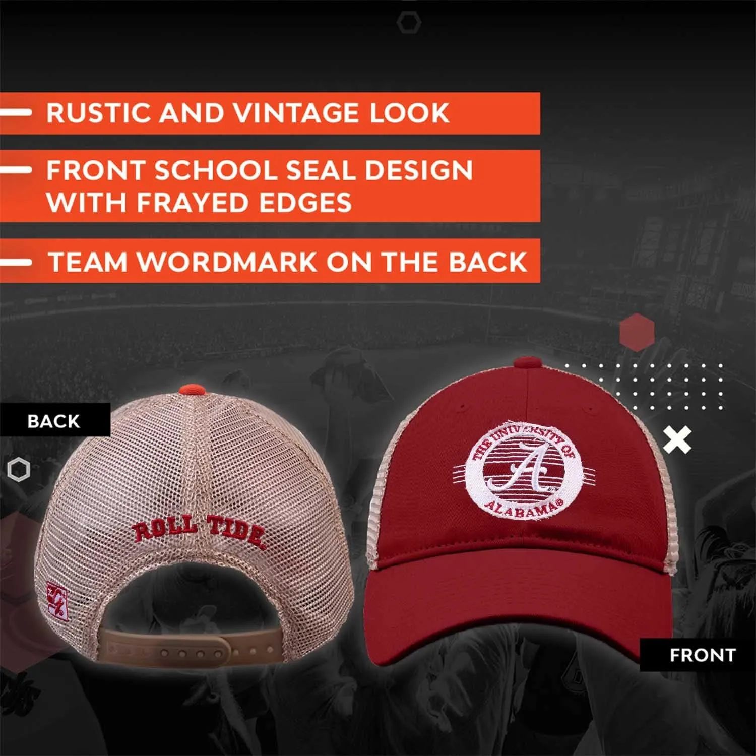 The Game NCAA Snapback - Patch Meshback - Classic Comfort - Adjustable Size - Let Everyone Know which Team You Support