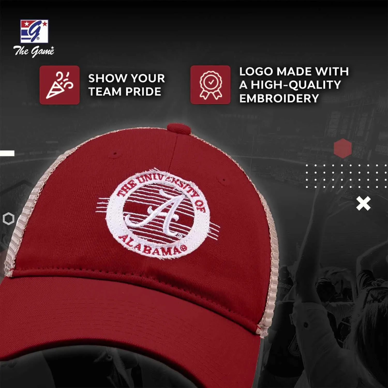 The Game NCAA Snapback - Patch Meshback - Classic Comfort - Adjustable Size - Let Everyone Know which Team You Support