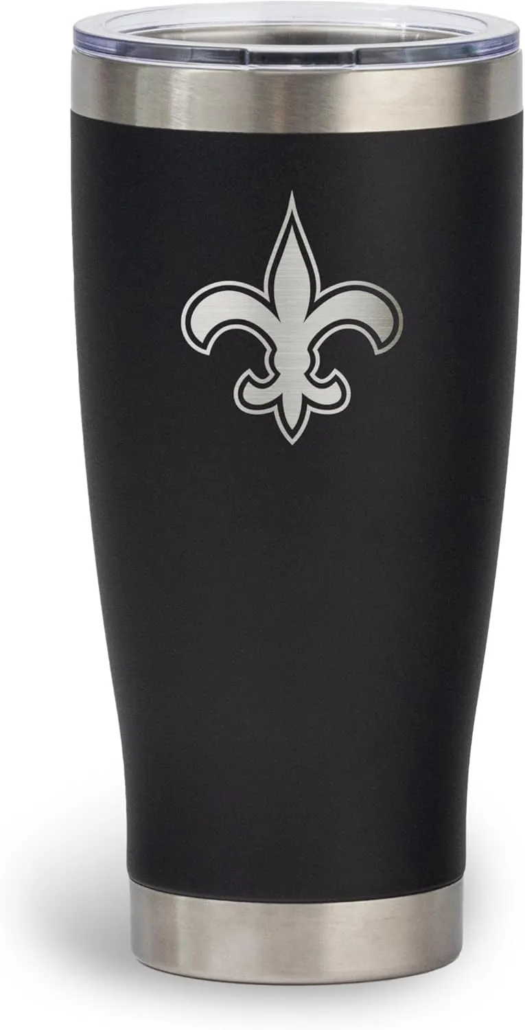 The Memory Company Officially Licensed NFL Game Day Tumbler - 20oz Stainless Steel Double-Wall Insulated Team Color Bling Cup with Team Logo, NFL Licensed Sports Travel Mug with Lid & Straw