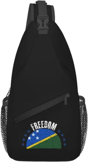 The Solomon Islands Flag And Freedom Crossbody Bags For Women Men Chest Backpack Gym Shoulder Bag Travel Outdoor Sports Casual Crossbody Bags