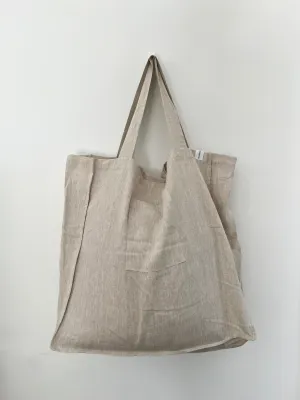 The Weekender Linen Tote - OATMEAL