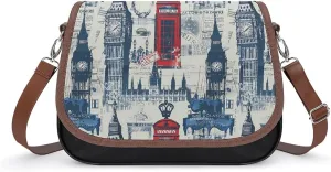 Theme of Uk And London British Flag Crossbody Purses for Women PU Leather Shoulder Bag Handbag Clucth