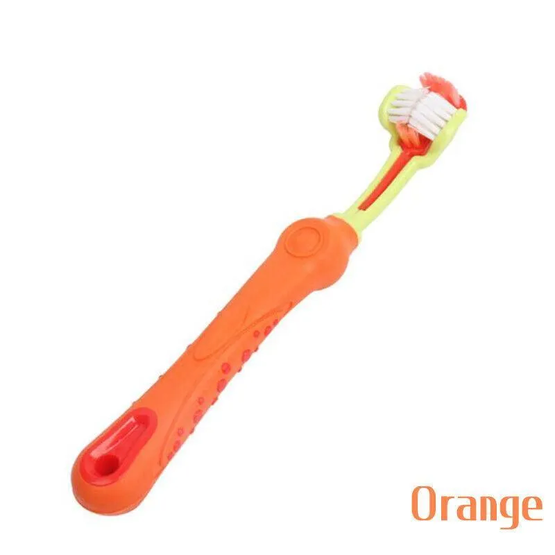 Three Sided Dog Toothbrush Reduce Tartar Teeth Comfortable Cleaning Oral Care Au