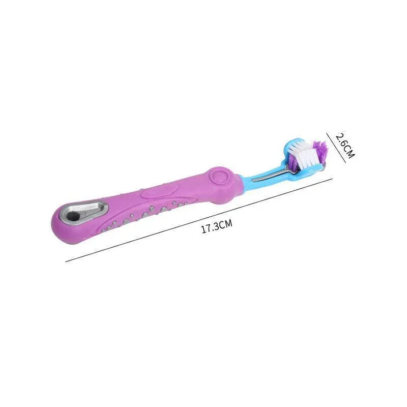Three Sided Dog Toothbrush Reduce Tartar Teeth Comfortable Cleaning Oral Care Au