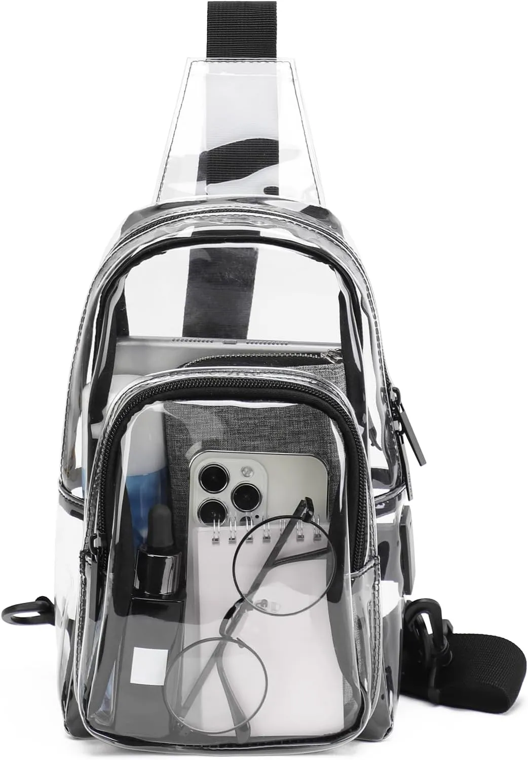 TINYAT Clear Sling Bag Stadium Approved Transparent Bag Crossbody Casual Shoulder Chest Bag for Men Women,T9060