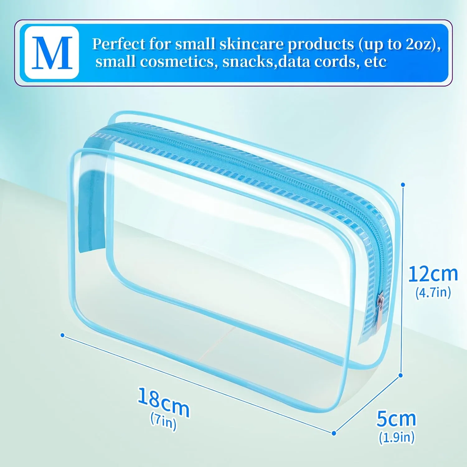 TISRATOK 24 PCS Clear Toiletry Bag, Cosmetic Bag for Travel Makeup Organizer TSA Approved Pouch - Multicolor, Medium
