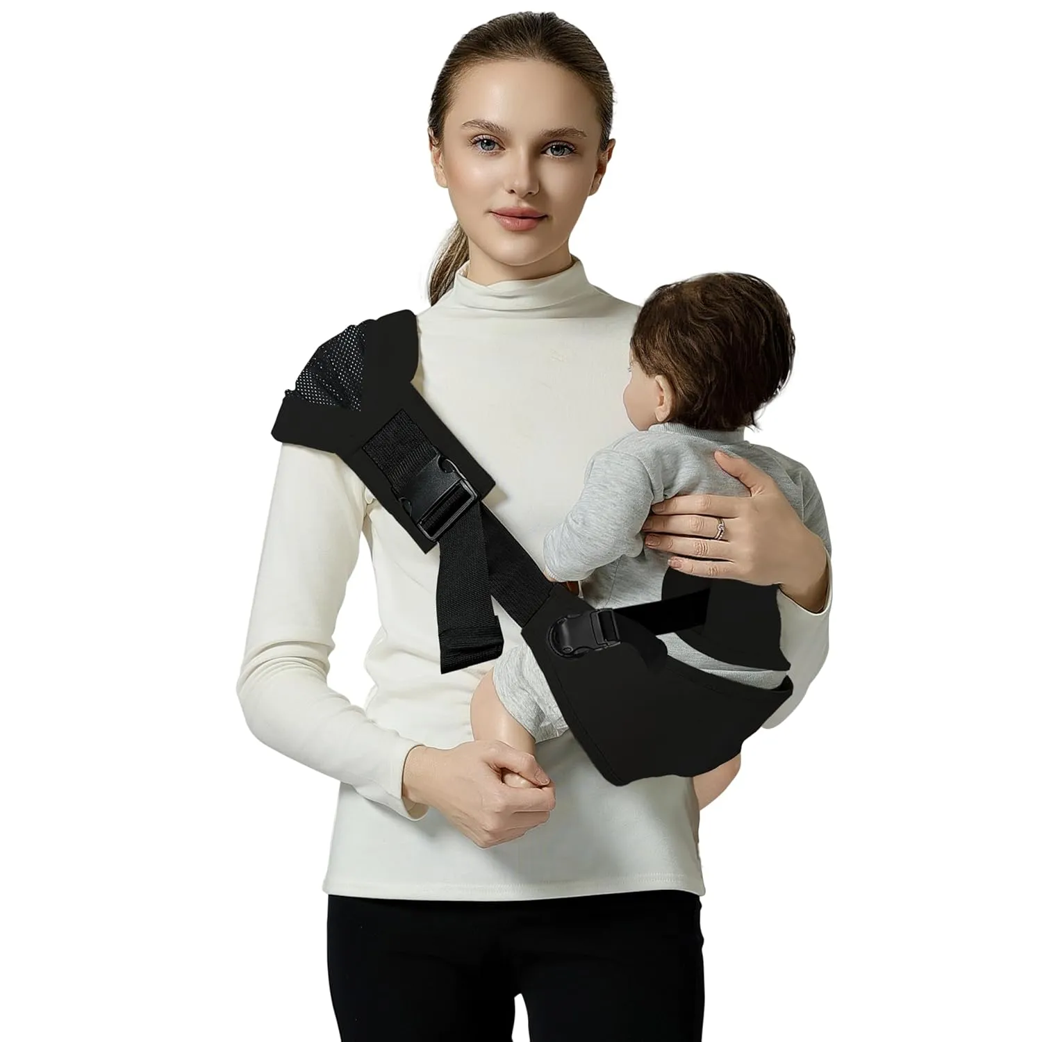 Toddler Sling Carrier, Toddler Carrier Sling Easy to Use, Baby Sling Hip Carriers with Backrest, Black