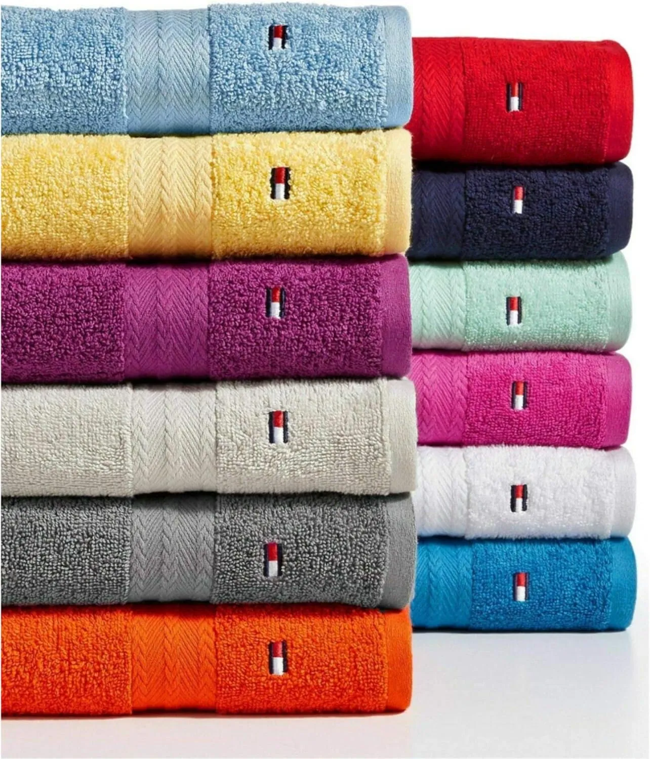 Tommy Hilfiger Modern American Solid Bath Towel, 30 X 54 Inches, 100% Cotton 574 GSM (Steel Grey)
