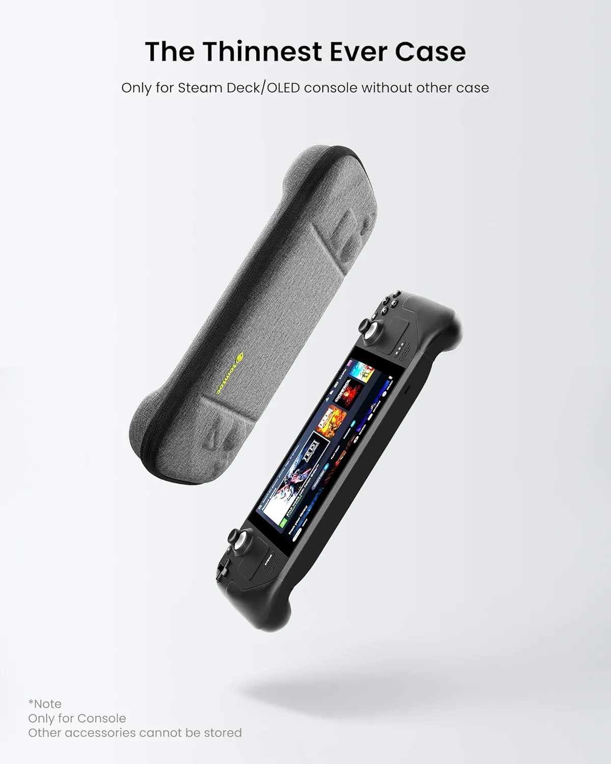 tomtoc Carrying Case Compatible with Steam Deck/OLED, Protective case, Hard Portable Travel Carrying bag for Steam Deck Console & Accessories, Shockproof, Travel friendly, Gray
