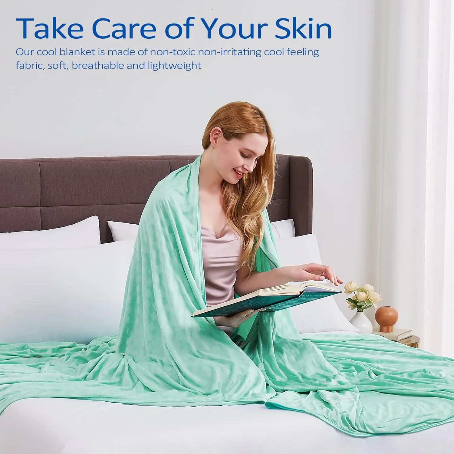 Topcee Cooling Blanket, Summer Cooling Blankets for Hot Sleepers, Arc-Chill Q-Max>0.5 Cool Fiber, Oeko-TEX 100% Certified, Soft, Breathable, Double-Side Bed Throw,Keep Cool for Adults Kids 50"x70"