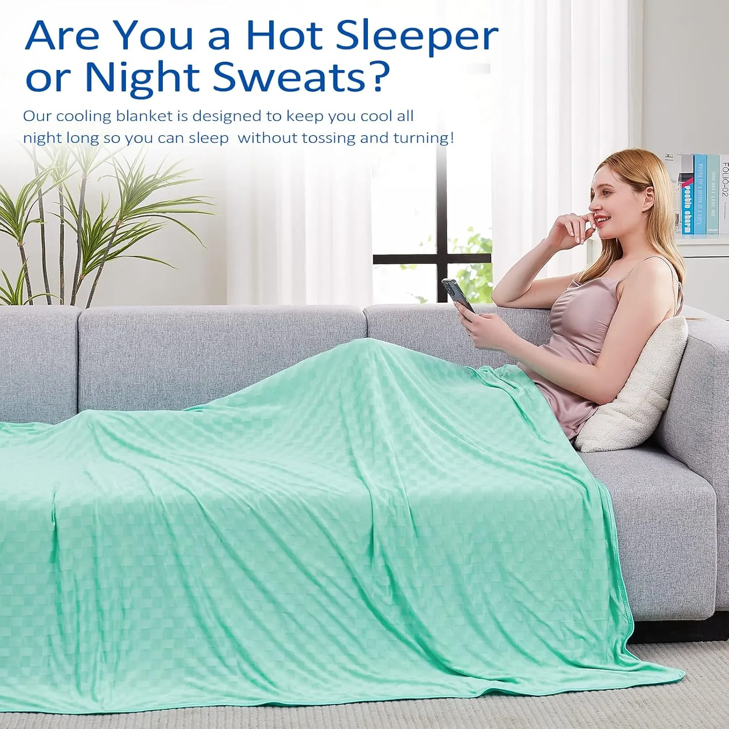Topcee Cooling Blanket, Summer Cooling Blankets for Hot Sleepers, Arc-Chill Q-Max>0.5 Cool Fiber, Oeko-TEX 100% Certified, Soft, Breathable, Double-Side Bed Throw,Keep Cool for Adults Kids 50"x70"